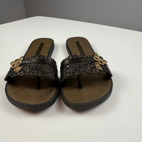 Ipanema x Gisele Bündchen tong sandals Black Gold Butterfly Sandals US 6 - Picture 4 of 9